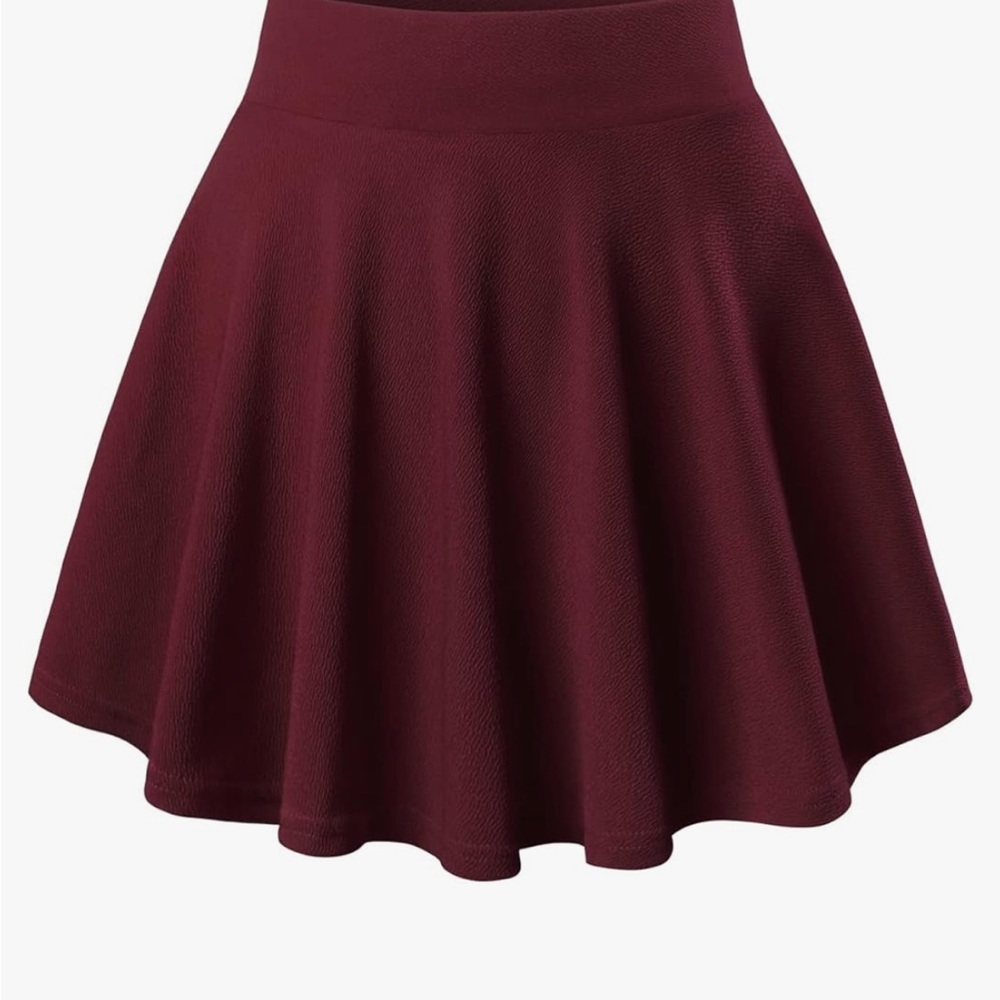 Red mini skater skirt with shorts